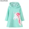 SAILEROAD Hoodies arc-en-ciel oiseau enfants robe à manches longues avec des vêtements à capuche enfants licorne robes pour filles 210317