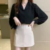 Fall Lorean Loose Chiffon Blouse Women Elegant Suit Collar Button Up Shirts Long Sleeve Office Ladies Tops Blusas 11970 210417