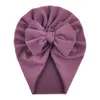 2022 Сплошной цвет Baby Hat Big Bowknot Baby Girl Hat Turban Cashmere Head Wraps Baby Bonnet Beanie Newborn Photography