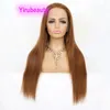 250% gęstość 8# kolor Peruvivan 100% ludzkich włosów 13x4 koronkowe peruki przednie jirubeauty jedwabisty prosty gęstość 180% 210%