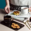 Северный стиль роскошный керамический офис кофейная чашка и блюдца набор творческих европейских чайных блюд для завтрака для завтрака блюдцы