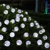 5M20LED Lampada solare Sfera di cristallo LED String Lights Flash Ghirlanda fata impermeabile per giardino esterno Decorazione di nozze di Natale 211104