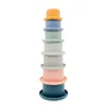 Baby Stacking Cup Funny Zabawki Rainbow Kolor Pierścień Wieża Wczesna Edukacyjna Intelligence Dzieci Zabawki Gniazdować Pierścionki Górze Bath Play Water Set Gel krzemionkowy Gel Wmq1081