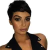 natural black hair short hairstyles Straight Human Hair Wigs for Women Brazilian Virgin pixie cut