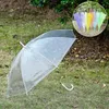 مظلة مظلة صافية ملونة مظلة شفافة طويلة مقبض المظلة للبنات للنساء الرقص أداء أفضل wa3235