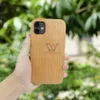 UI atacado luxo moda casos de telefone de madeira natural cereja bambu tpu capa para iphone 11 12 pro max 13