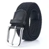 Belts Belt 2021 Korean Style Tide Woven Casual Men And Women Pin Buckle Stretch Canvas Elastic All-match Trousers