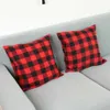 Chef de Noël Buffalo Vérifiez Plaid Cashe Coussin Coussin Coussin pour la ferme Decor de la maison Décor rouge et noir 18 pouces Taie d'oreiller Daf172