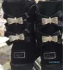 nuovi stivali da neve Tubo centrale moda scarpe di cotone calde da donna Bowknot trapano taglia racchette da neve