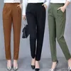 Femmes Seluar Wanita Pantalons longs Harem Pantalons décontractés Business Bureau formel Slack Perempuan 210925