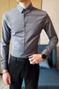 Camicia casual primaverile da uomo manica lunga slim fit camicie eleganti da lavoro formali nero bianco ufficio abiti sociali chemise homme 210527