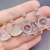Zircon Diamond Dangle örhängen för kvinnor Färg Zirkoniumblomma Bee Eartrop 2021 Nya Trend Fashion Jewelry S925 Silver Needle 1Lot240U