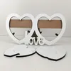 Newblank Sublimation Transferência Térmica Love Heart Forma De Madeira Personalizado DIY Calor Impressão De Mesa De Mesa De Mesa De Mesa Decoração Valentim Presentes CCB12504