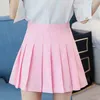 SAIRS MULHERES Moda de verão Alta cintura plissada Salia Cosplay Kawaii Mini Slim Casual Tennis