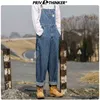 Privathinker macacão masculto moda de moda masculina casual Rompers de jeans de jeans com comprimento completo