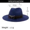 Zomer Panama Zonhoeden voor Vrouwen Mannen Strand Strohoed met Ox Head Lederen Band Mode UV Sun Protection Travel Jazz Cap