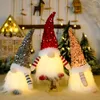 Luces de gnomo de Navidad hechas a mano muñeca sueca de Santa Tomte con lentejuelas decoración de Navidad nórdica adornos de fiesta en casa XBJK2111
