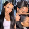 Long Brazilian Straight 360 Lace Frontal Wig With Baby Hair Glueless 180% 13X4 Transparent Synthetic Wigs For Black Women