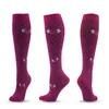 Men's Socks Fashion Men Compression 3Pairs Lot Varicose Veins Sports Running Women Knee High Travel Nurses Heart Stocking2517