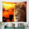 Lion tapisserie animal lion fond tenture bohème hippie décoration salon chambre dortoir décoration de la maison bandes 210609