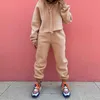 패션 느슨한 캐주얼 까마귀 정장 두 조각 세트 womens tracksuits womens 솔리드 컬러 두 조각 두꺼운 따뜻한 정장 xxxl