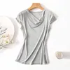 50% Naturel Silk Plus taille modis streetwear blanc t-shirt femmes Camiseta Mujer Tshirt T-shirt tee-shirt Femme Tops Women Shirts x0628