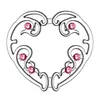 Andere 1 paar verzilverde roze/meer blauw hart ronde edelsteen clip op nep tepelring niet -piercing ringen schild body sieraden