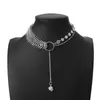 Hänge halsband flashbuy design fiskben kristallkedja kvinnors punk silver färg choker halsband krage smycken smycken