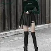 SUCHCUTE sexy gothic high waist women pleated mini skirt with short ribbons A-line Skirts streetwear solid female party outfits 210619