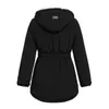 Winter Parkas Coat Thick Hooded Women Jacket Cotton Warm Female Windproof Outerwear Zipper Pocket Drawstring Overcoats 210819