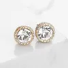 Neue Koreanische Stil Strass Kristall Stud Ohrring Waterdrop Runde Kleine Ohrring Trendy Frauen Hochzeit Femme Geschenk Schmuck Großhandel