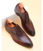 Fashion Black / Deep Brown Oxfords Business Dress Chaussures en cuir authentique oxfords pour hommes chaussures de travail