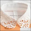 Bow Fashion Aessories Krawaty White Lace Zdejmowane Obroża Dla Kobiet Kwiatowy Hollow Out Fałszywy Kołnierz Koszula Fałszywy Połowa Wymienny Faux Col1 DRO