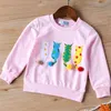 어린이 스웨터 가을 긴 소매 티셔츠 소년 소녀 귀여운 만화 아이 코트 outwear 옷을 for2-6Y 210528