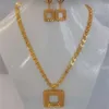 24K Goud Kleur Dubai Nigeria Frankrijk Bloem Oorbel/grote Phoenix Tail Necklacet Sieraden Set Vrouwen Huwelijkscadeau