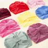 16 pz/lotto 2021 Nuovo Velluto Turbante Del Bambino di Inverno Neonato Cappello di Bowknot Delle Ragazze Dei Ragazzi Fiocco Solido Testa Avvolge Bonnet Caps Infant Doccia Puntelli