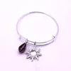 Bracelet fleur de soleil en alliage de cristal, à la mode, breloque mme, pièce de haute qualité, chaîne d'adversaire, bijoux, Inte22