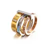 Titanium Steel Wedding Brand Designer Lovers Ring For Women Luxury Luxury Zirconie Anneaux de fiançailles en or Rose Bijoux Cadeaux Fashion Acpes5594597