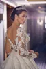 Classic Chapel Bröllopsklänningar Långärmad spets Brudklänningar Beaded Court Train Plus Size Sexig Backless En Line Bride Dress Vestidos de Novia