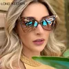 Óculos de sol 2022 Grandes Mulheres Moda Gato Olho Canal Cateye Sun Óculos para Senhora Vintage Butterfly Metal Sunglass