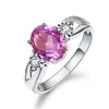 Anneaux pour hommes Cristal Naturel Naturel Rouge Bleu Vert Rose Zircon Bague Lady Cluster Styles Bande