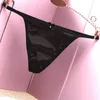 Women's Panties Women Thongs T-Back Luxury Satin Sexy Large Size Elastic Fashion Underwear Briefs Crotch Low Waist Pearl Bow