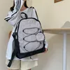 Вышивка мультфильм женский рюкзак строки книги сумки пряжки колледжа Oxford милые школьные сумки сплошной цвет для девочек-подростков женщины Y0804