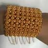 Bangle 4pcs / lot Dubaï 18k Gold Color Bracelet Fleurs Fleurs de mariée africain Bamboo Bambou Bangles pour femmes Bijoux de mariage Cadeaux