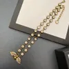 Collier en strass baroque Engagement Colliers de fête de mariage Femmes Vintage Gold Chains Bee Pendante Designers célèbres Bijoux5710291