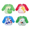 Cartoon Cute Children Baby Kids Toddler Waterproof Long Sleeve Art Smock Feeding Bib Apron Fit 2-5 Years 211222