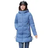 Manteau d'hiver Femmes Bleu M-4XL Plus Taille Lâche Vestes à capuche Automne Mode coréenne Longue chaleur épaisse Parkas LR886 210531