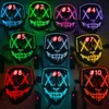 10 kolorów Halloween Straszna maska ​​Cosplay Maska LED Light Up El Wire Horror Mask Glow In Dark Masque Festival Party Maski CyZ32329063293