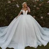 2021 Off the Shoulder Wedding Dress Lace Appliques Sequined Bridal Gowns Saudi Arabic Plus Size vestido de novia