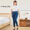 Plus Size Skinny Jeans for Women Good Elastic Waist Stretchy Material Tummy Control Mom 5XL 6XL Curvy 210922